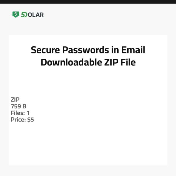 Secure Passwords in Email - Downloadable ZIP File