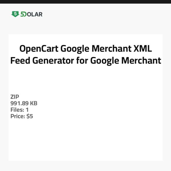 OpenCart Google Merchant - XML Feed Generator for Google Merchant