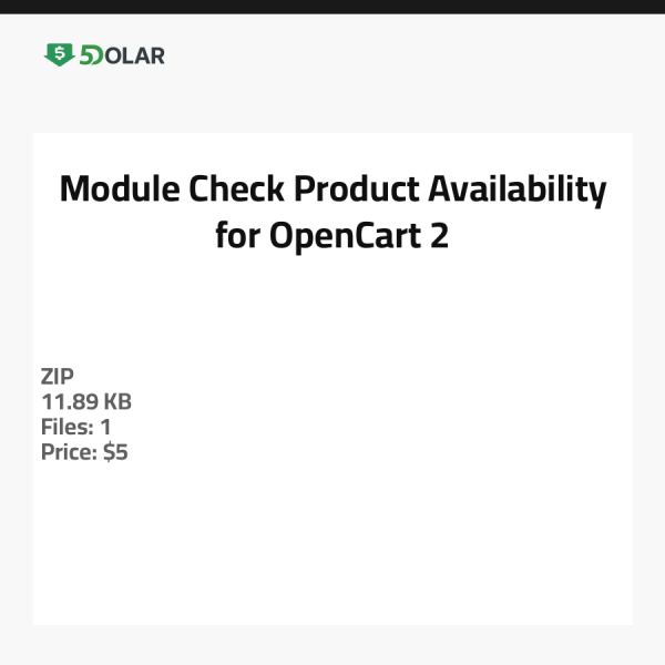 Module Check Product Availability for OpenCart 2