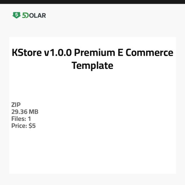 KStore v1.0.0 - Premium E-Commerce Template