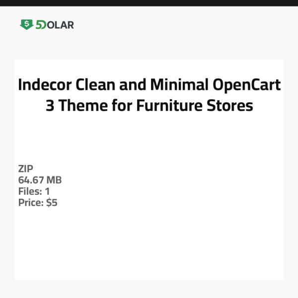 Indecor - Clean and Minimal OpenCart 3 Theme for Furniture Stores