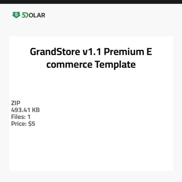 GrandStore v1.1 - Premium E-commerce Template