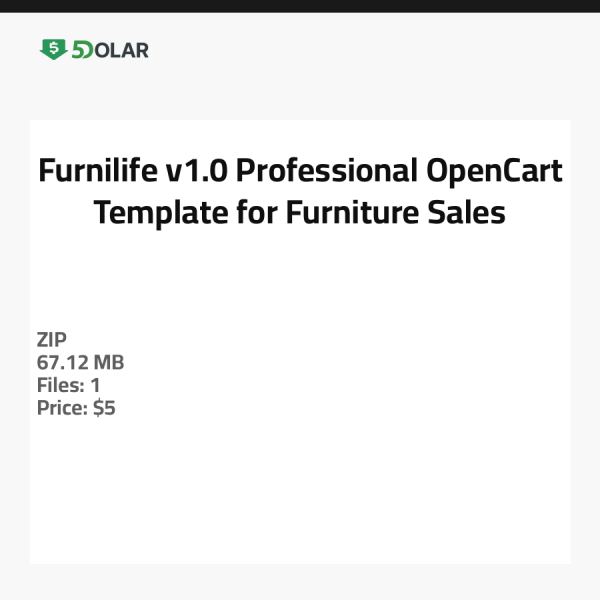 Furnilife v1.0 - Professional OpenCart Template for Furniture Sales
