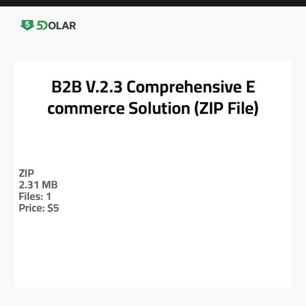 B2B V.2.3 - Comprehensive E-commerce Solution (ZIP File)