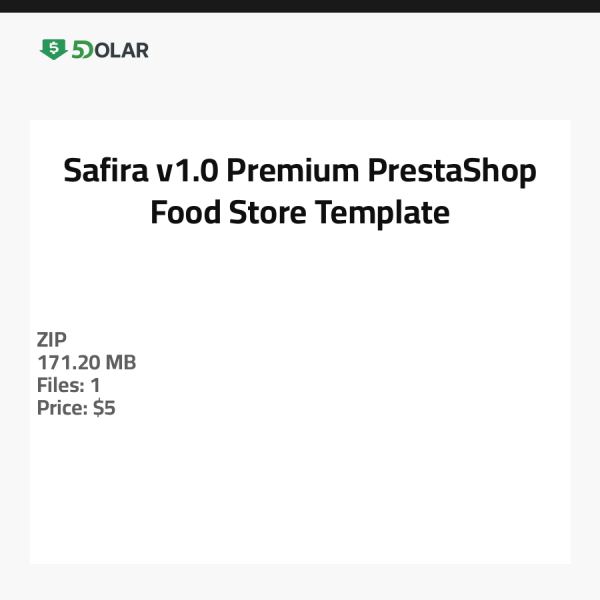 Safira v1.0 - Premium PrestaShop Food Store Template