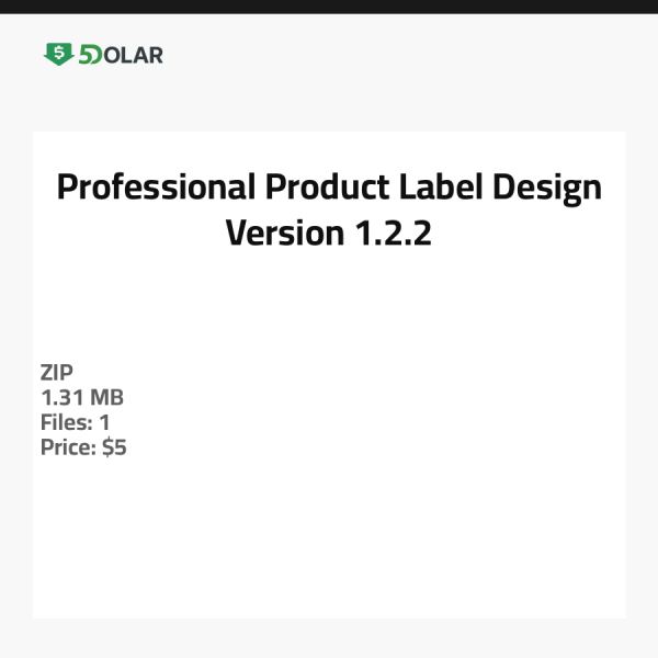 Professional Product Label Design - Version 1.2.2