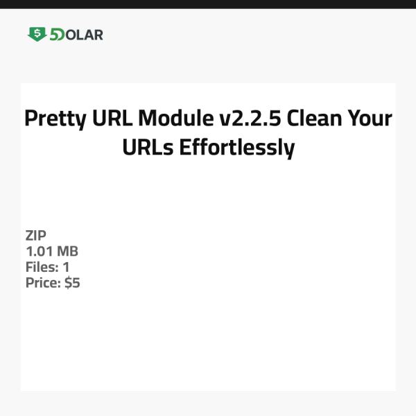 Pretty URL Module v2.2.5 - Clean Your URLs Effortlessly