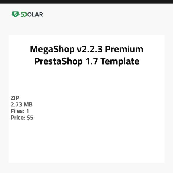 MegaShop v2.2.3 - Premium PrestaShop 1.7 Template