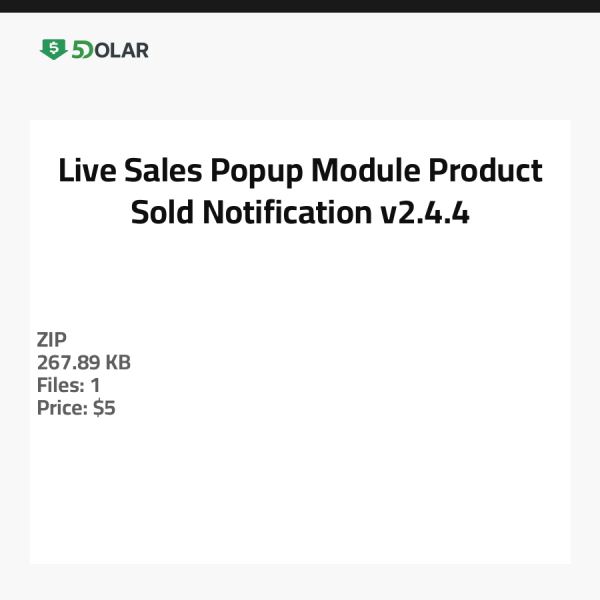 Live Sales Popup Module - Product Sold Notification v2.4.4