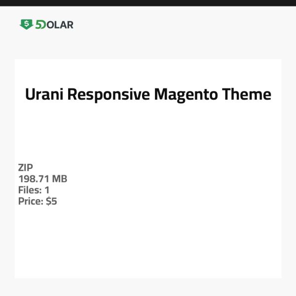 Urani - Responsive Magento Theme