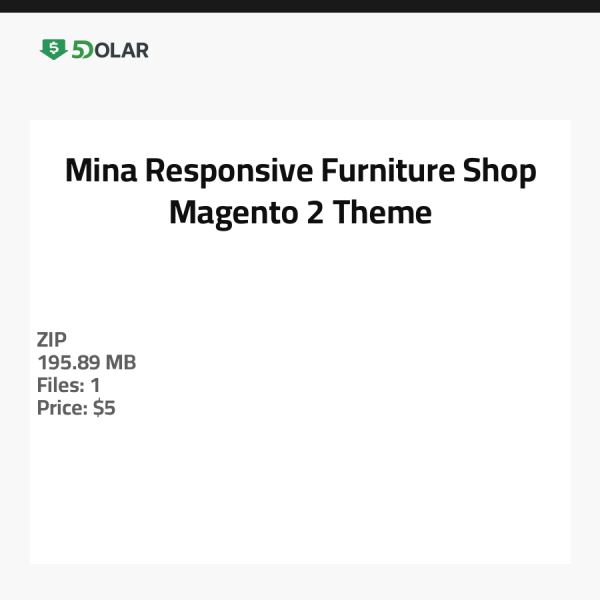 Mina - Responsive Furniture Shop Magento 2 Theme
