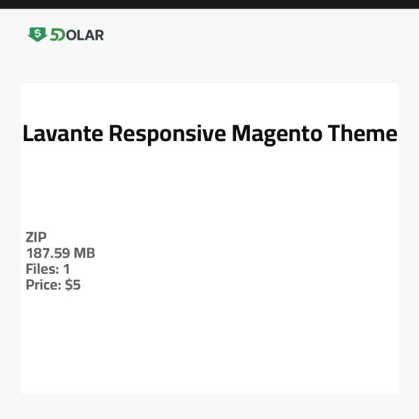 Lavante - Responsive Magento Theme
