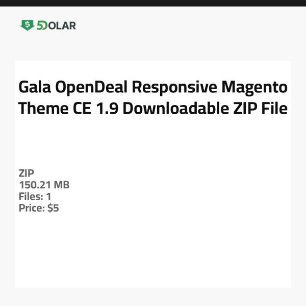 Gala OpenDeal Responsive Magento Theme CE 1.9 - Downloadable ZIP File