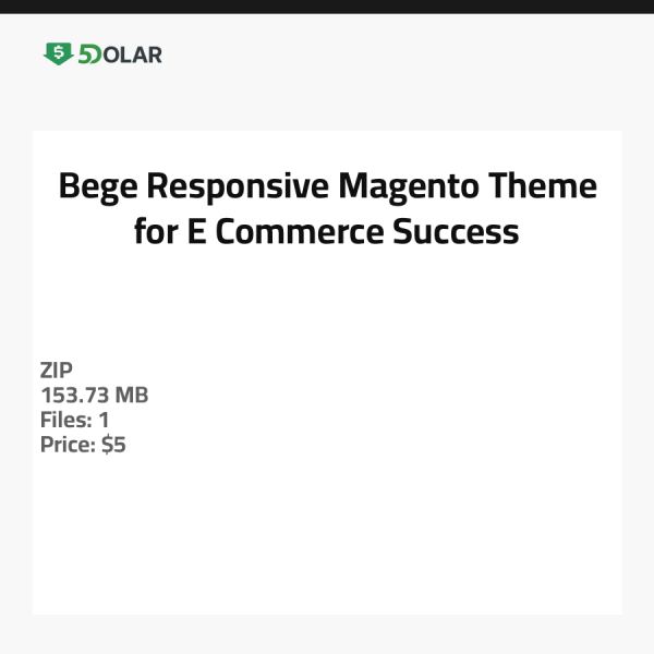 Bege - Responsive Magento Theme for E-Commerce Success