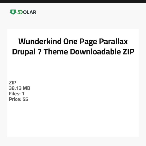 Wunderkind One Page Parallax Drupal 7 Theme - Downloadable ZIP