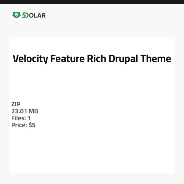 Velocity - Feature Rich Drupal Theme