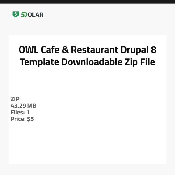 OWL Cafe & Restaurant Drupal 8 Template - Downloadable Zip File