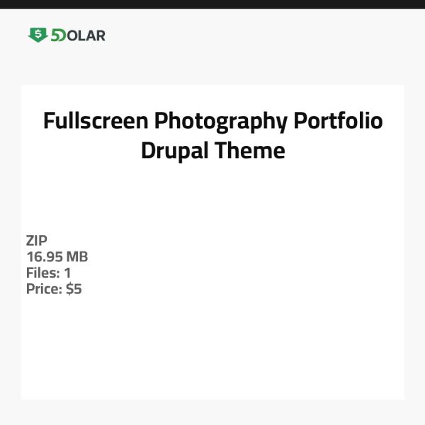 Fullscreen - Photography Portfolio Drupal Theme