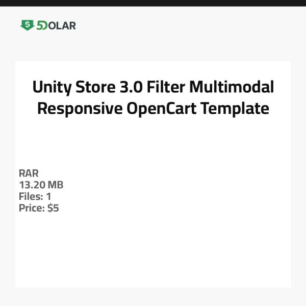 Unity Store 3.0 Filter - Multimodal Responsive OpenCart Template