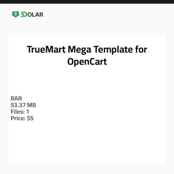 TrueMart - Mega Template for OpenCart