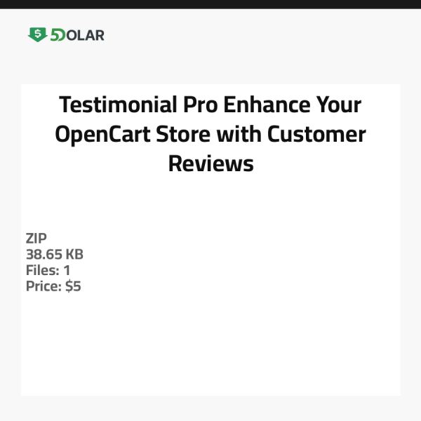 Testimonial Pro - Enhance Your OpenCart Store with Customer Reviews