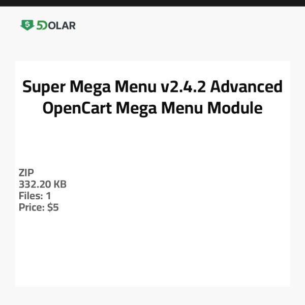 Super Mega Menu v2.4.2 - Advanced OpenCart Mega-Menu Module