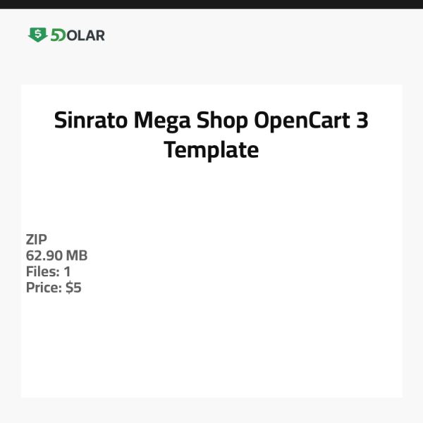 Sinrato - Mega Shop OpenCart 3 Template