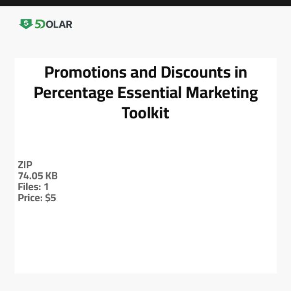 Promotions and Discounts in Percentage - Essential Marketing Toolkit