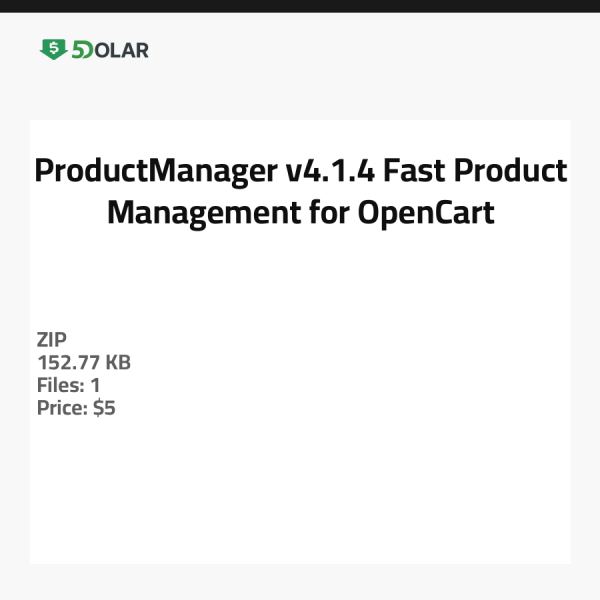 ProductManager v4.1.4 - Fast Product Management for OpenCart