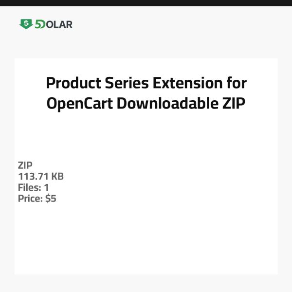 Product Series Extension for OpenCart - Downloadable ZIP