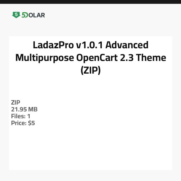 LadazPro v1.0.1   Advanced Multipurpose OpenCart 2.3 Theme (ZIP)