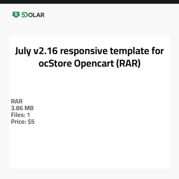 July v2.16 responsive template for ocStore Opencart (RAR) - 5DOLAR
