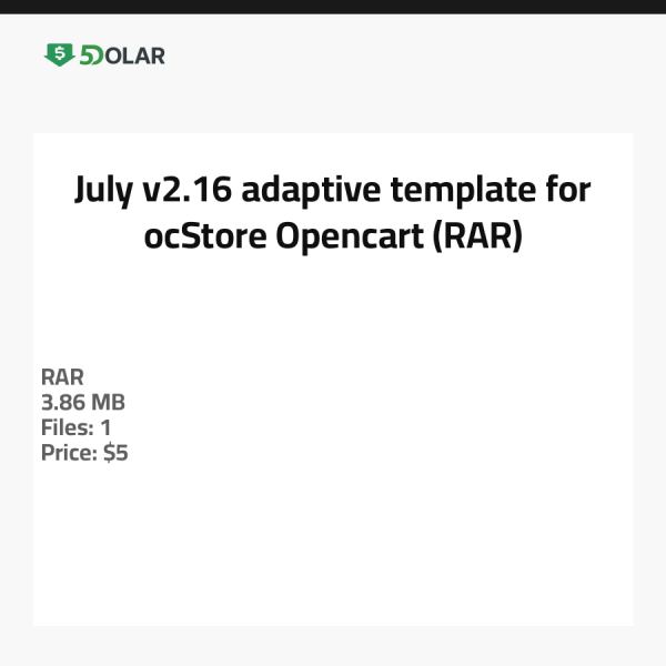 July v2.16   adaptive template for ocStore   Opencart (RAR)