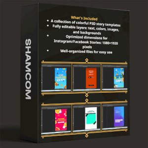 Vivid Colors Story Templates | Editable PSD Bundle